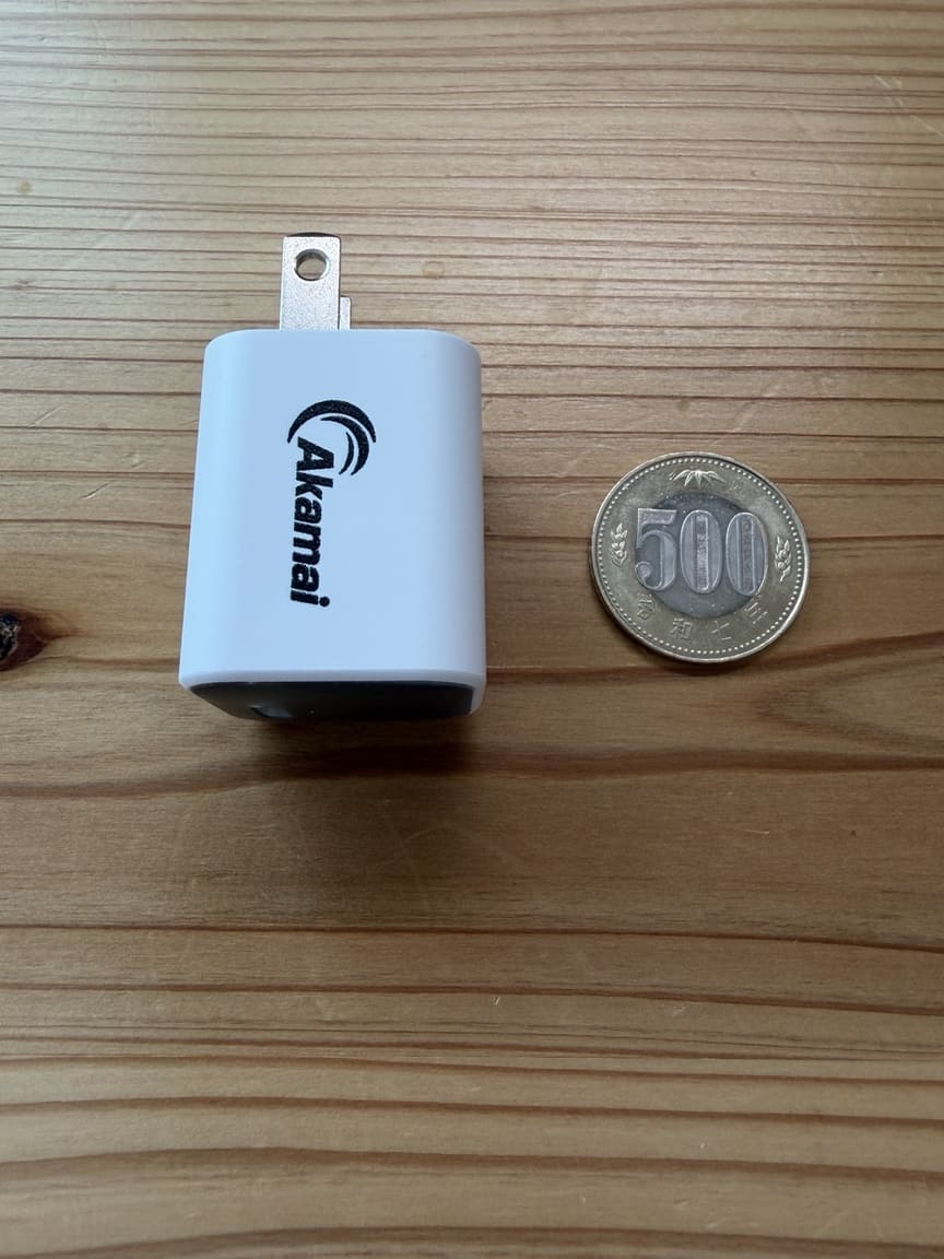 Anker 511 Nano 3と500円玉のサイズ比較
