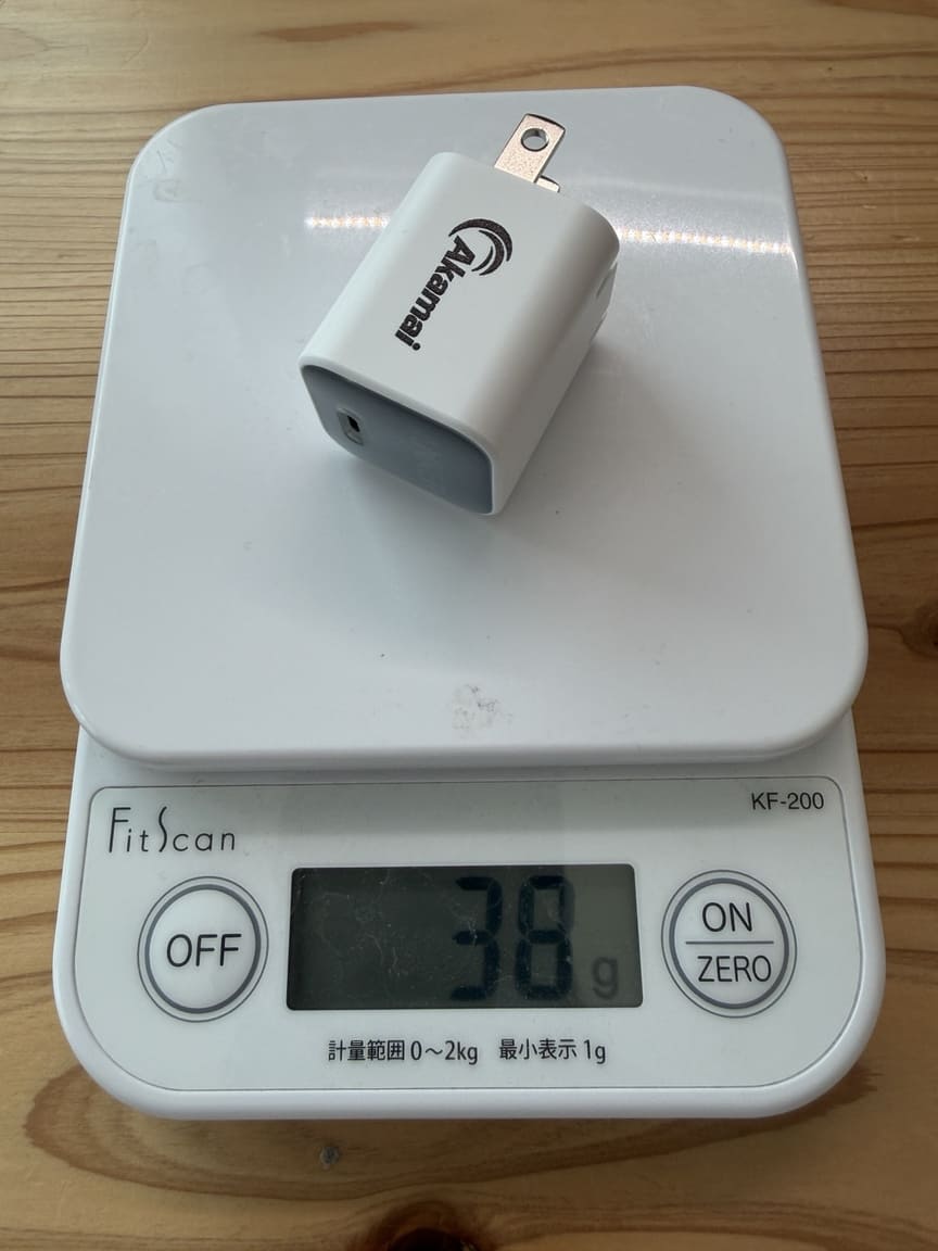 重量38gの実測