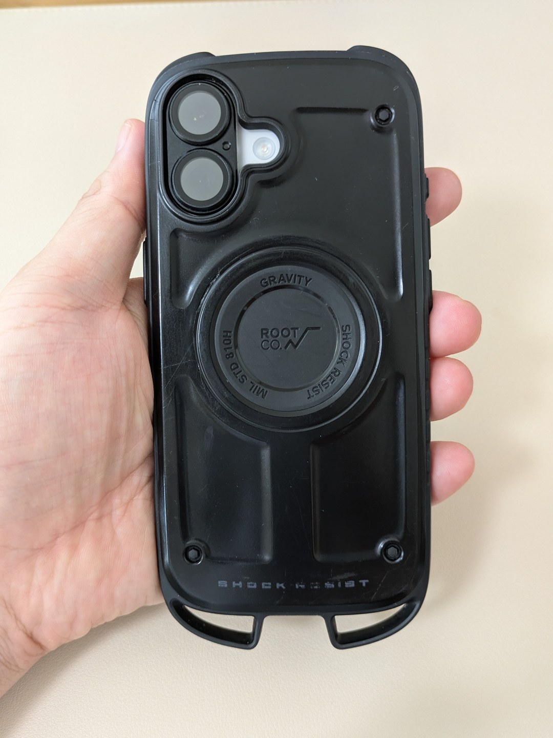 ROOT CO. GRAVITY Shock Resist(iPhone 17用・黒・約1年使用)