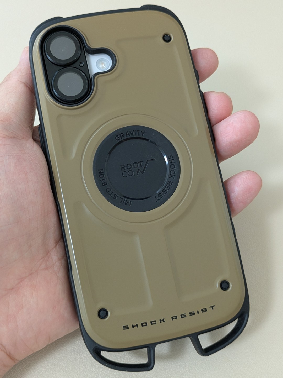 ROOT CO. GRAVITY Shock Resist(iPhone 17用・ブラウン)